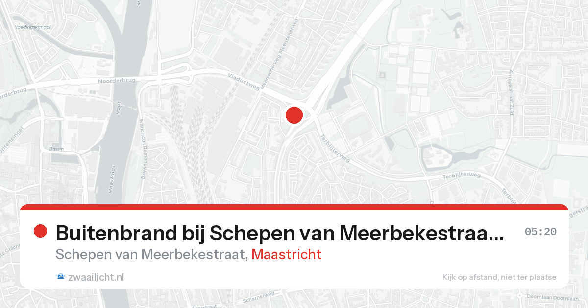 Buitenbrand bij Schepen van Meerbekestraat in Maastricht — 19 aug 2026