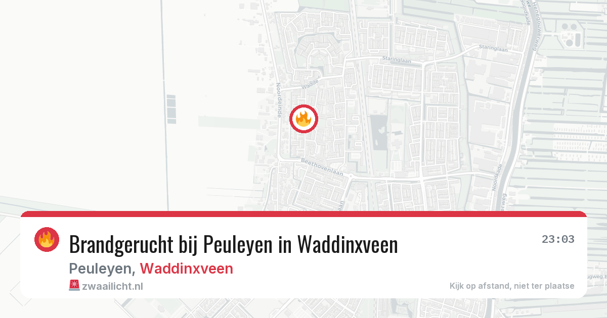 Brandgerucht bij Peuleyen in Waddinxveen — 27 jun 2026