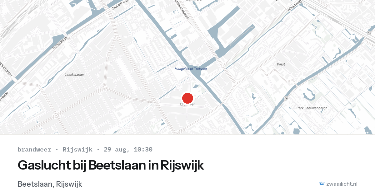 Gaslucht bij Beetslaan in Rijswijk — 29 aug 2026