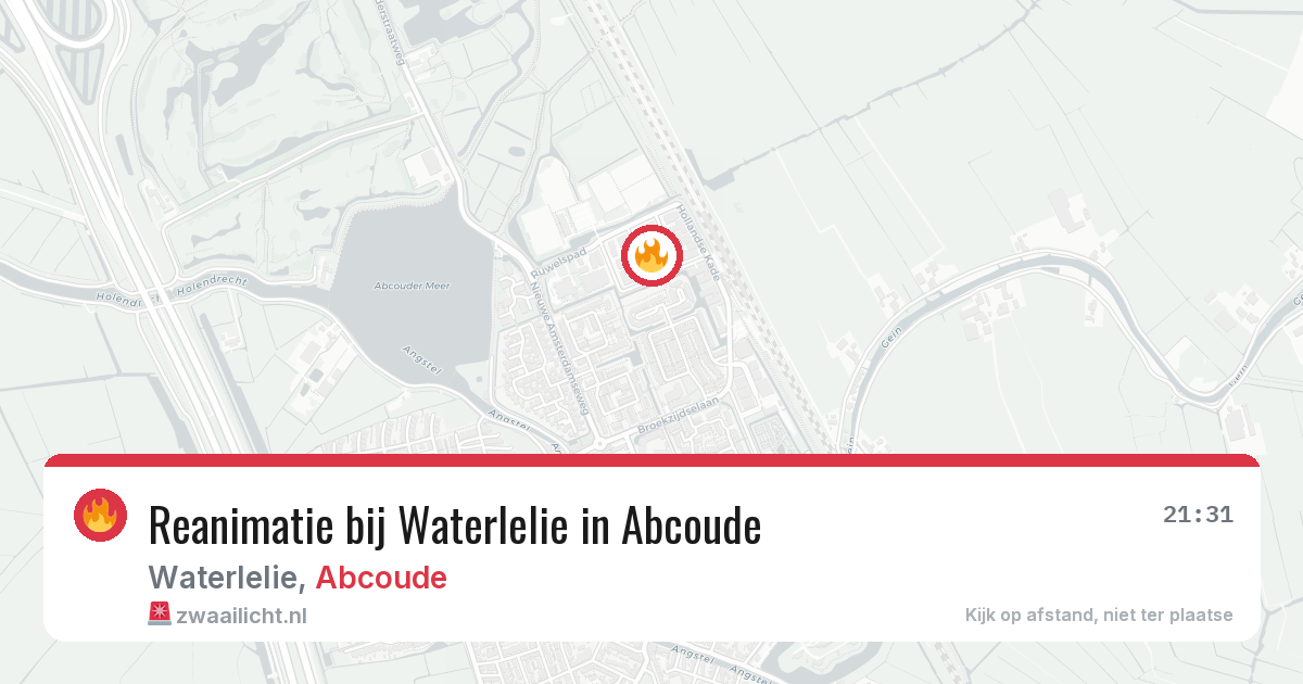 Reanimatie bij Waterlelie in Abcoude — 6 apr 2026
