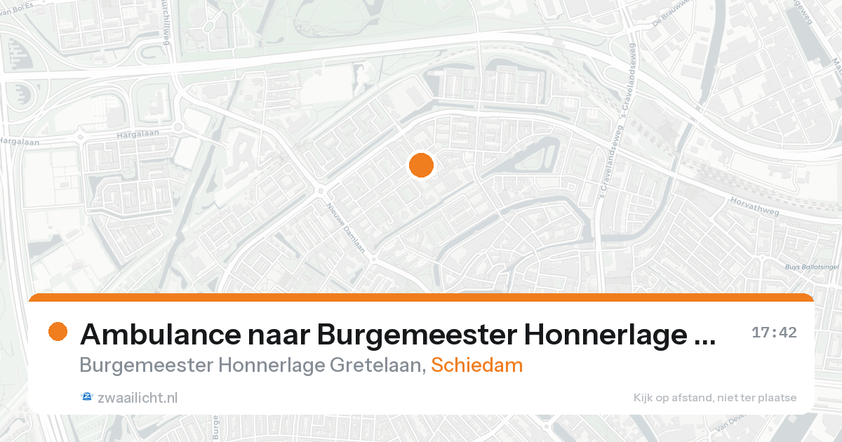 Ambulance naar Burgemeester Honnerlage Gretelaan in Schiedam — 25 aug 2026