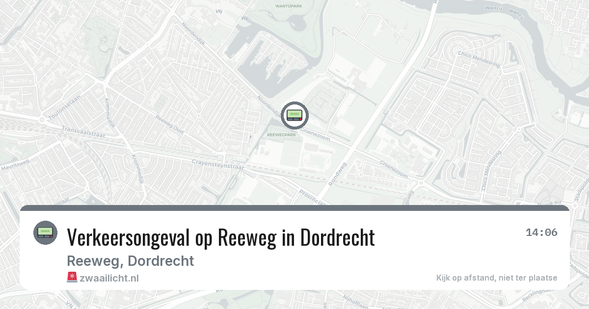Verkeersongeval op Reeweg in Dordrecht — 14 feb 2026