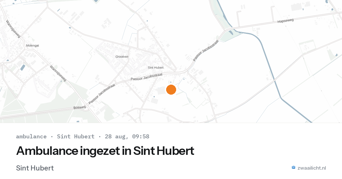 Ambulance ingezet in Sint Hubert — 28 aug 2026