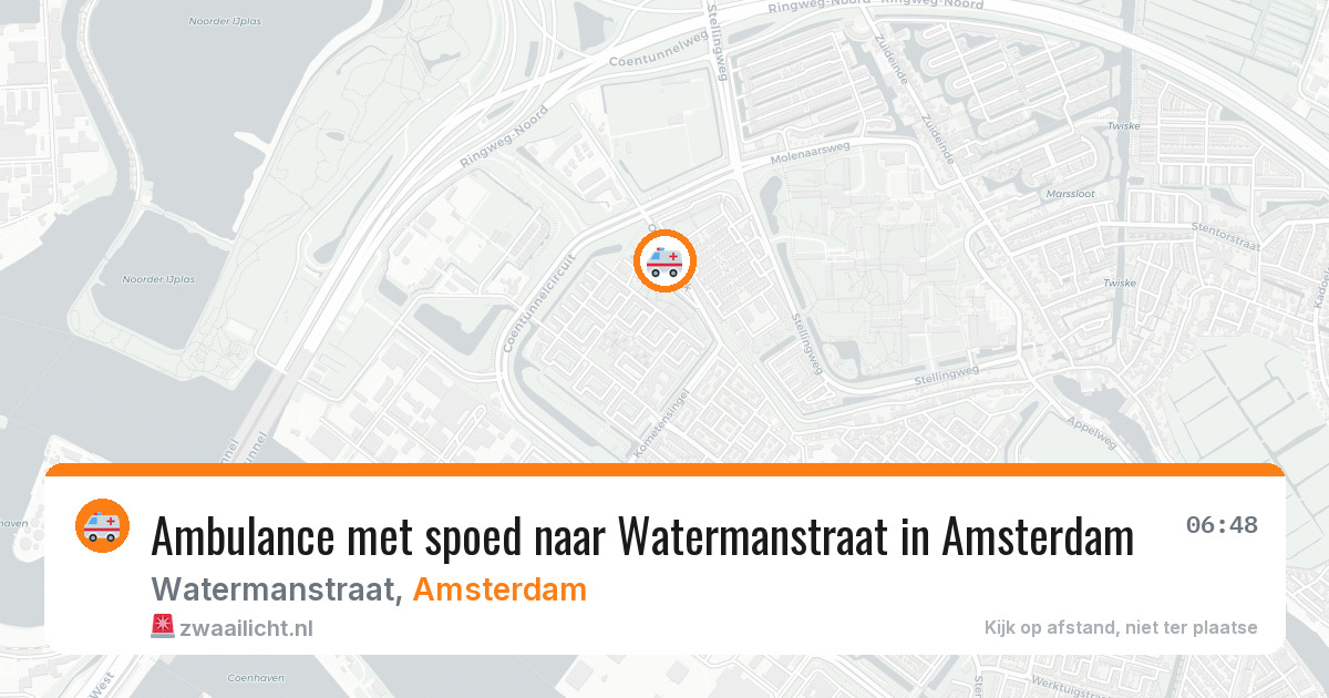 Ambulance met spoed naar Watermanstraat in Amsterdam — 11 jun 2026