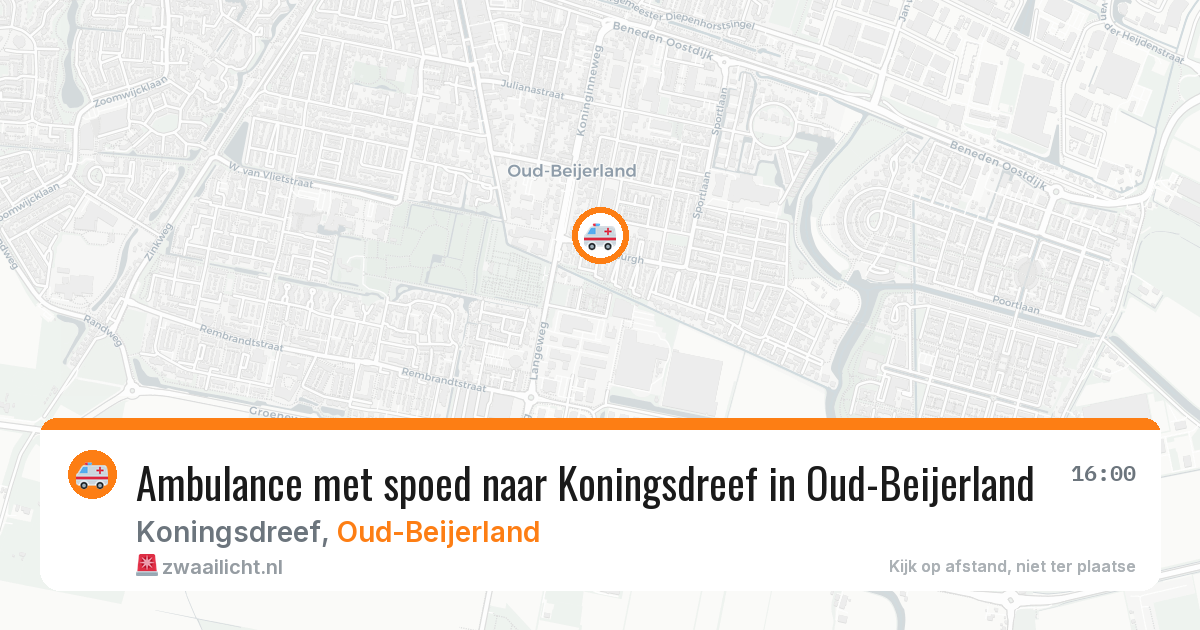 Ambulance met spoed naar Koningsdreef in Oud-Beijerland — 20 mrt 2026