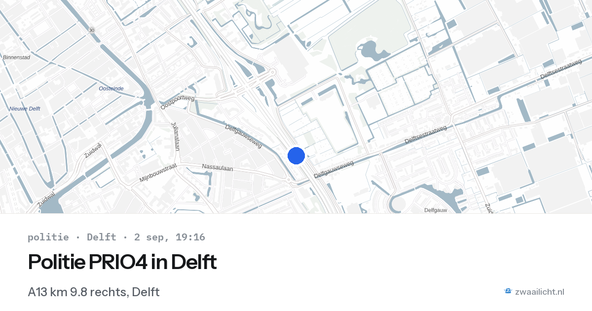 Politie PRIO4 in Delft — 2 sep 2026 | 🚨 Zwaailicht.nl