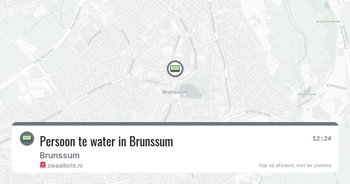 Persoon te water in Brunssum — 1 aug 2026