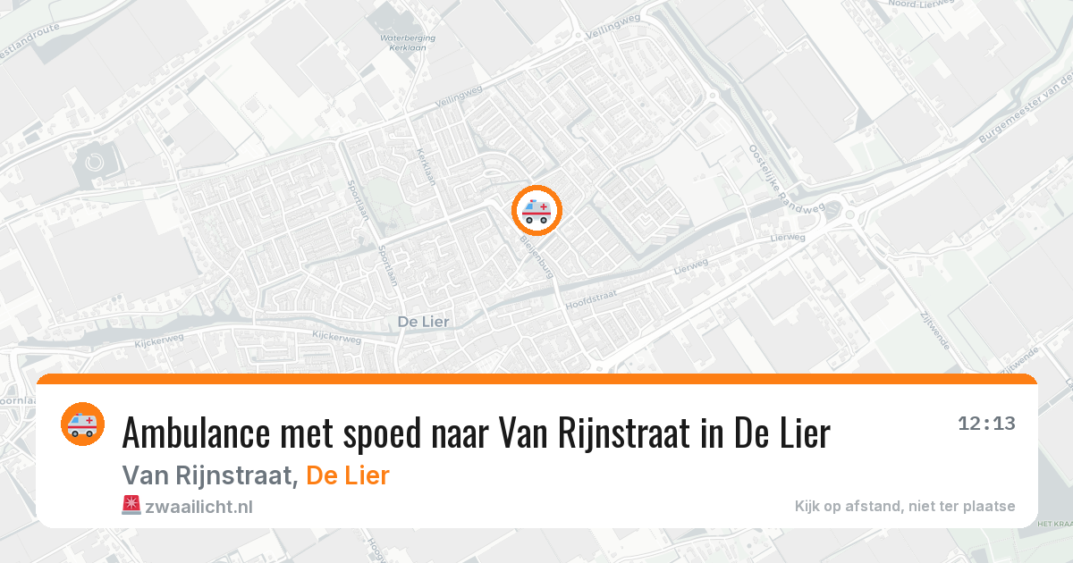 Ambulance met spoed naar Van Rijnstraat in De Lier — 19 mrt 2026