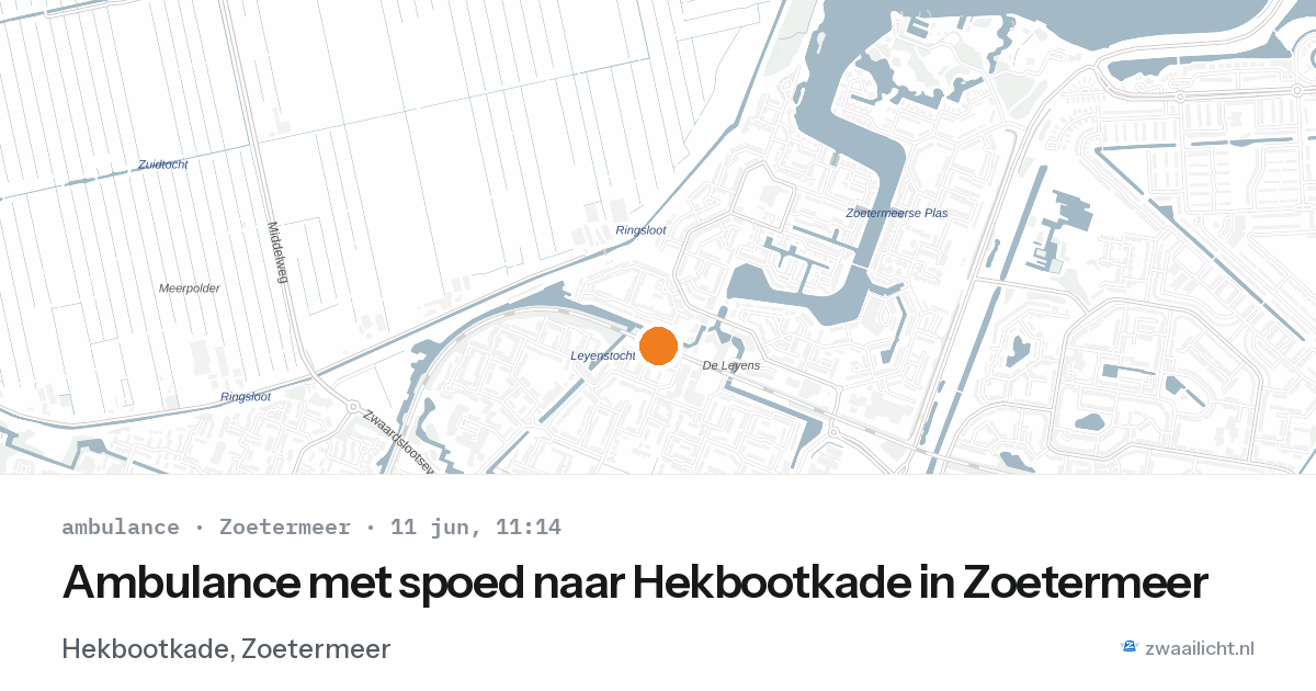 Ambulance met spoed naar Hekbootkade in Zoetermeer — 11 jun 2026