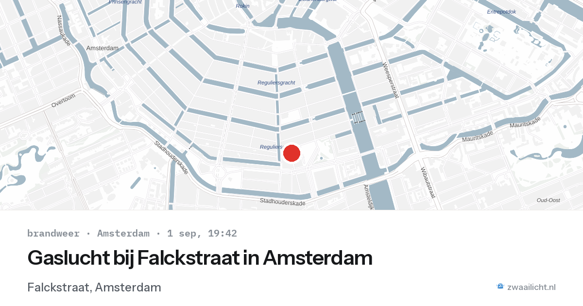 Gaslucht bij Falckstraat in Amsterdam — 1 sep 2026