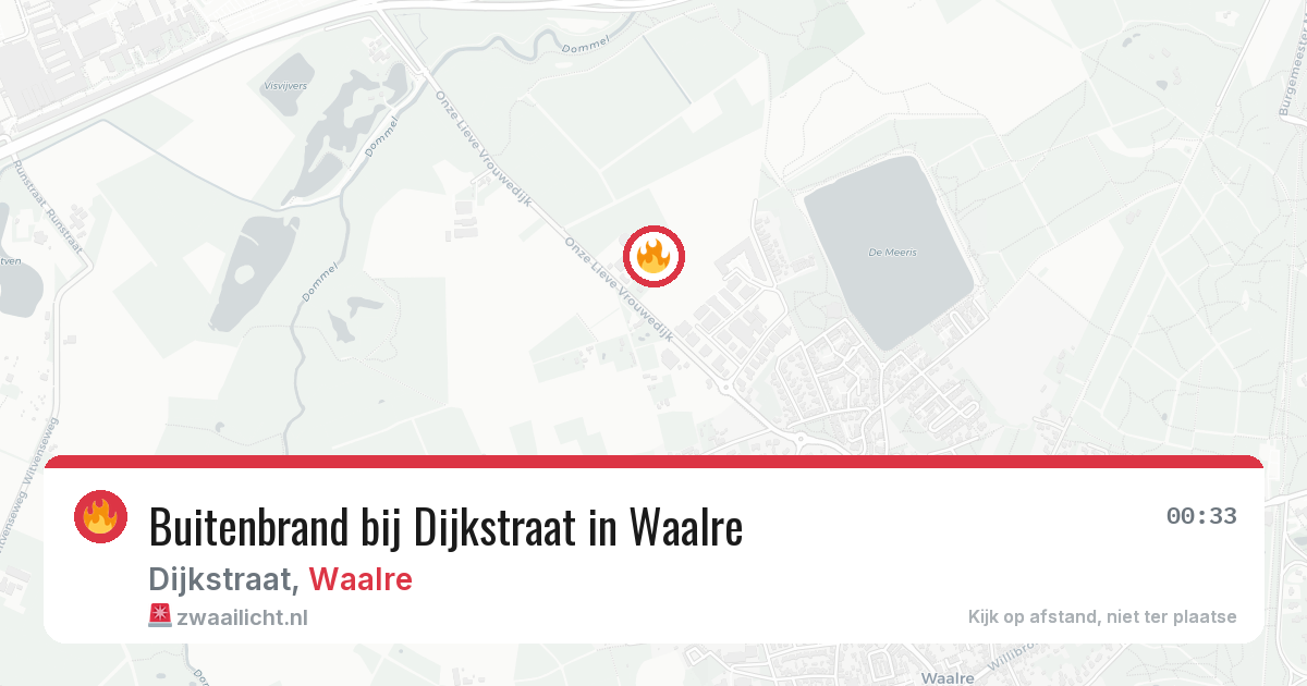 Buitenbrand bij Dijkstraat in Waalre — 17 mrt 2026