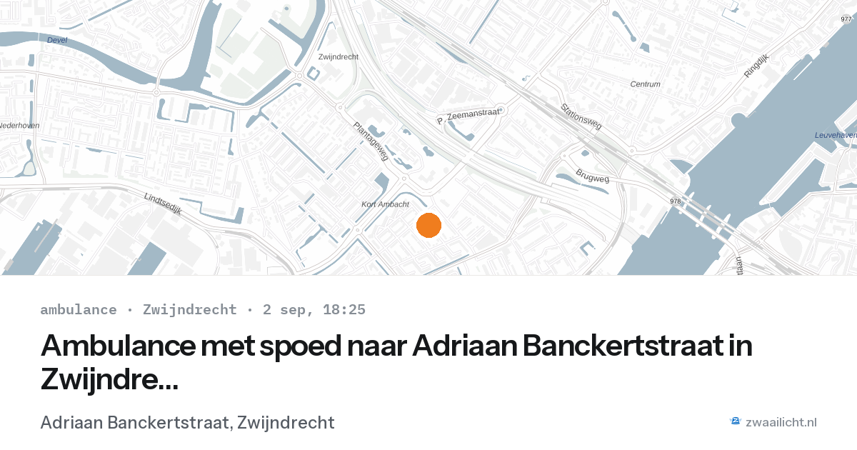 Ambulance met spoed naar Adriaan Banckertstraat in Zwijndrecht — 2 sep 2026