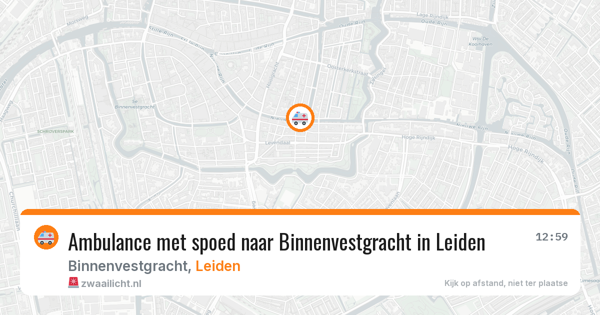 Ambulance met spoed naar Binnenvestgracht in Leiden — 2 aug 2026