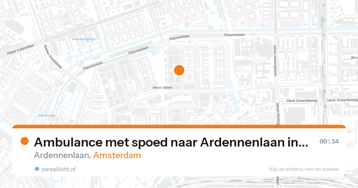 Ambulance met spoed naar Ardennenlaan in Amsterdam — 26 aug 2026