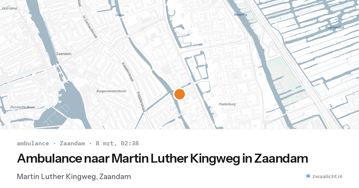 Ambulance naar Martin Luther Kingweg in Zaandam — 8 mrt 2026