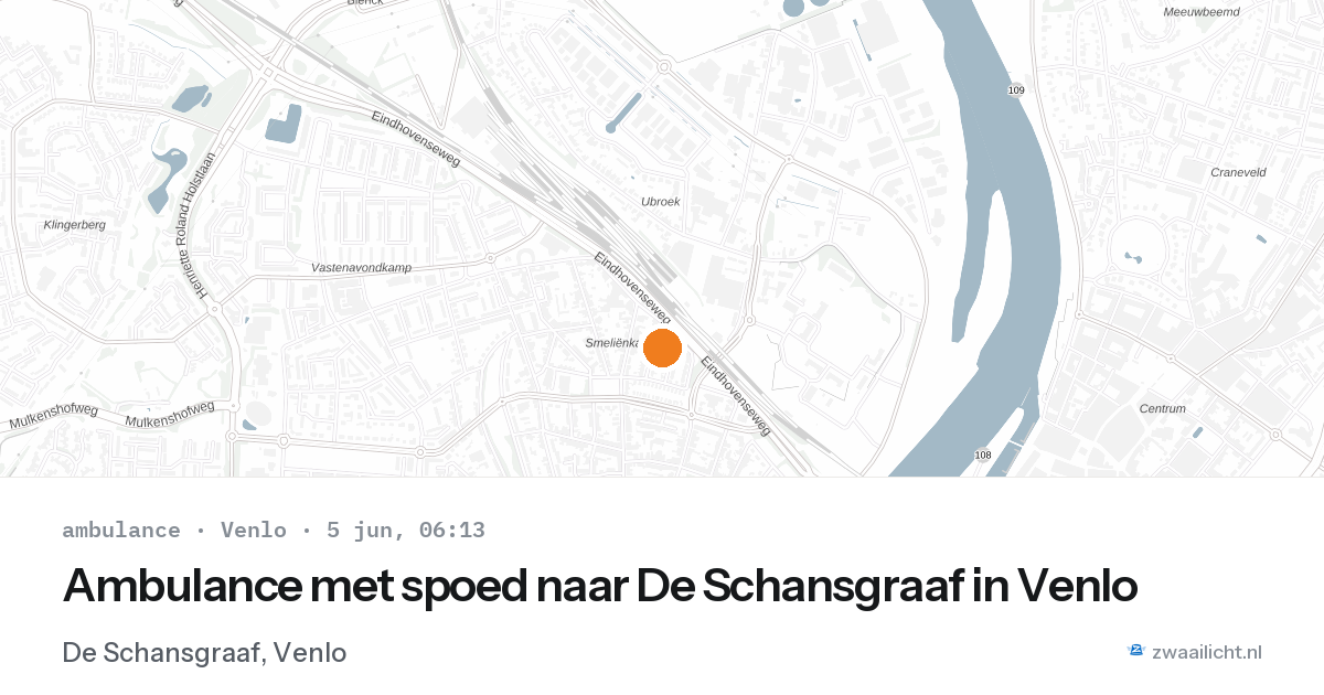 Ambulance met spoed naar De Schansgraaf in Venlo — 5 jun 2026
