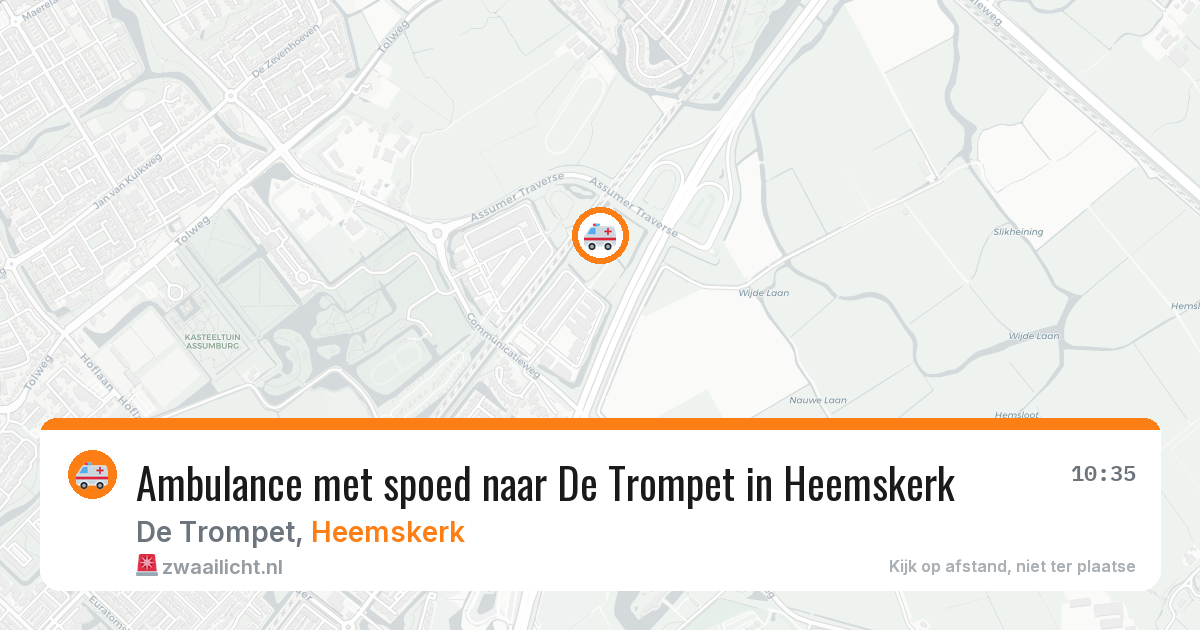 Ambulance met spoed naar De Trompet in Heemskerk — 14 apr 2026
