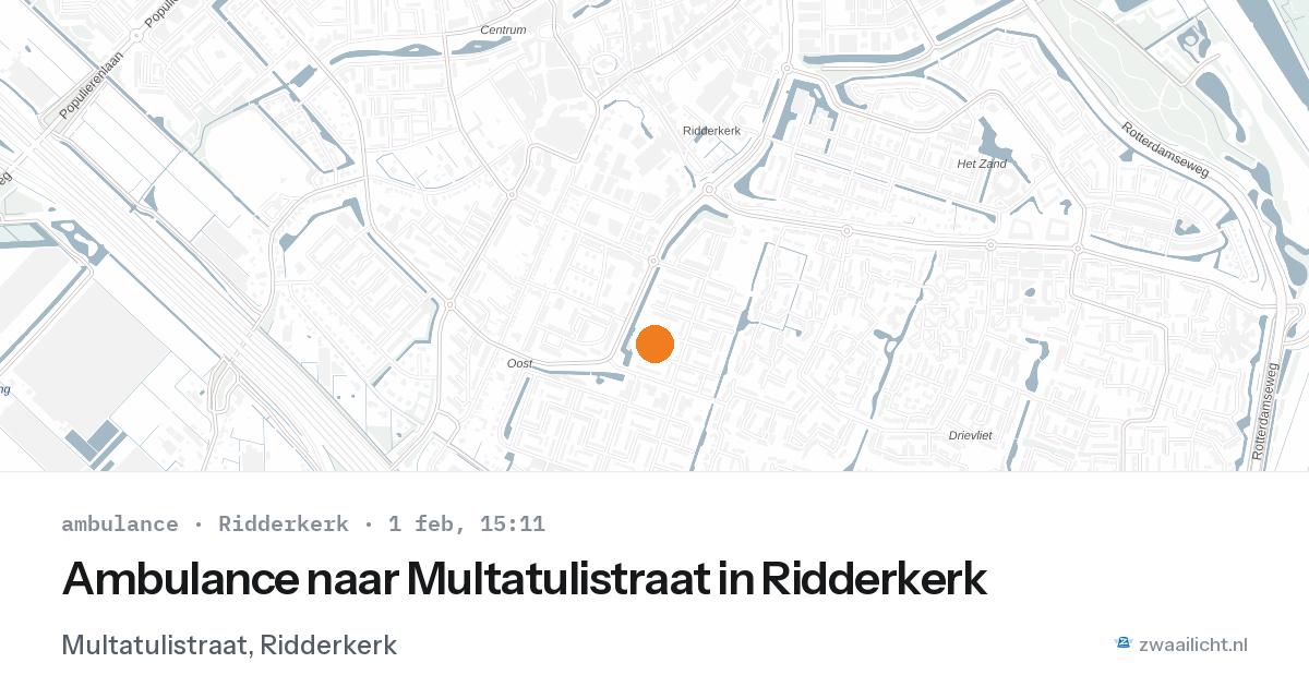 Ambulance naar Multatulistraat in Ridderkerk — 1 feb 2026