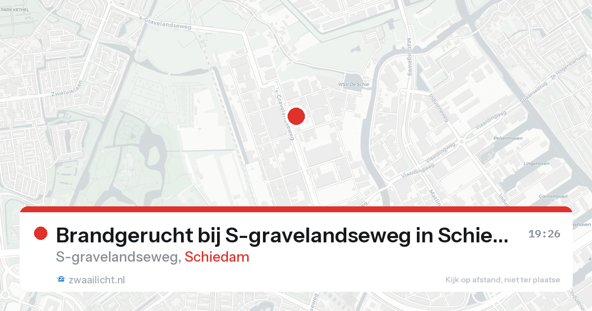 Brandgerucht bij S-gravelandseweg in Schiedam — 16 aug 2026