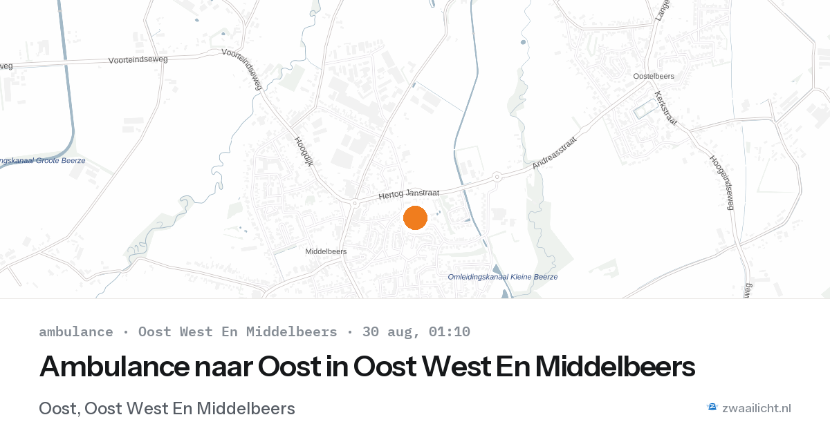 Ambulance naar Oost in Oost West En Middelbeers — 29 aug 2026
