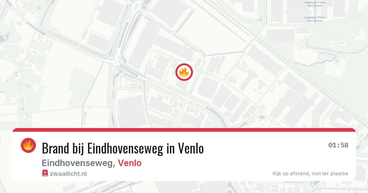 Brand bij Eindhovenseweg in Venlo — 26 mei 2026
