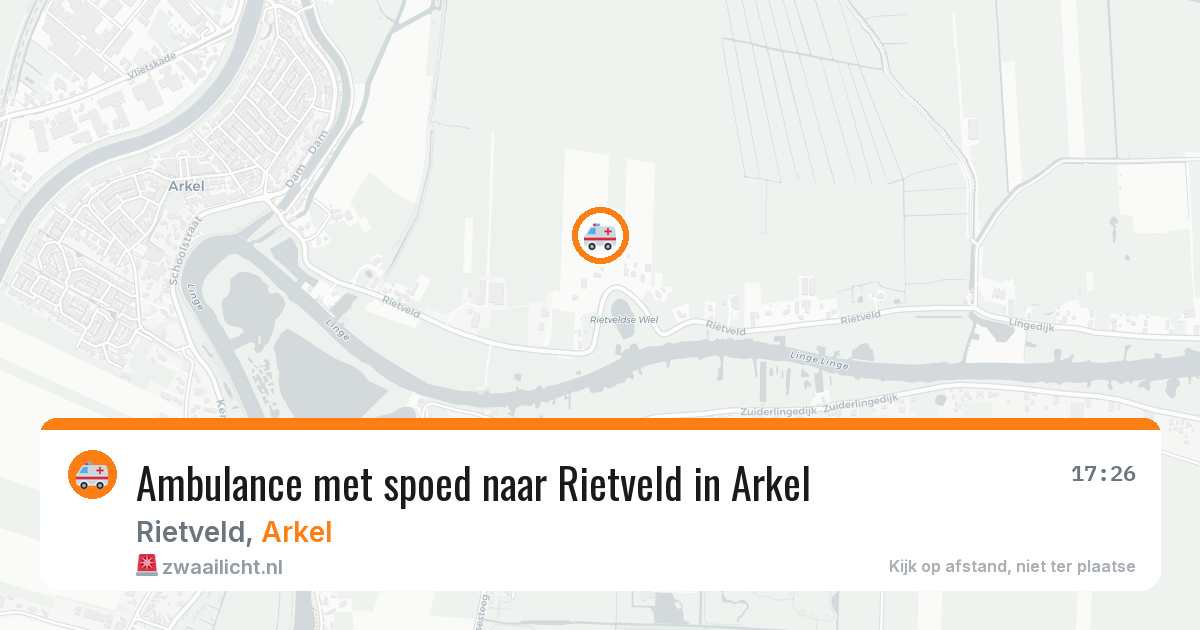 Ambulance met spoed naar Rietveld in Arkel — 13 aug 2026