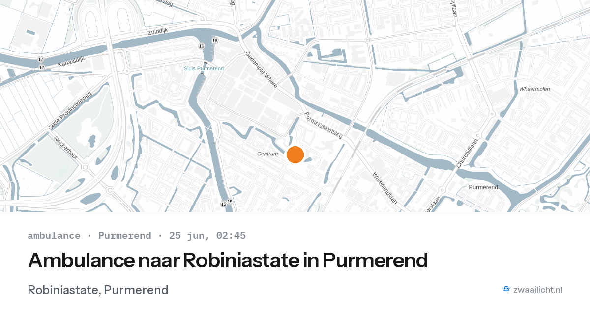Ambulance naar Robiniastate in Purmerend — 25 jun 2026