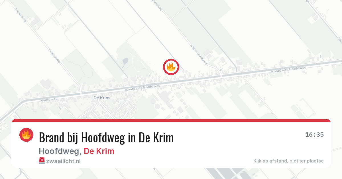 Brand bij Hoofdweg in De Krim — 4 aug 2026
