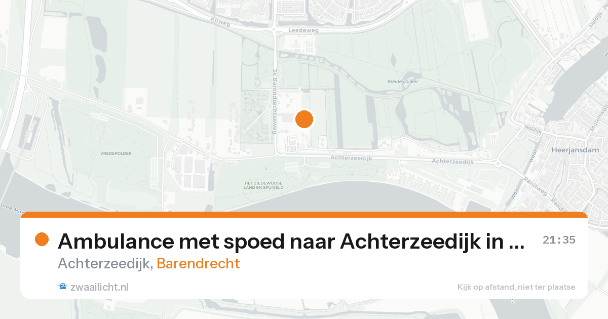Ambulance met spoed naar Achterzeedijk in Barendrecht — 25 mei 2026