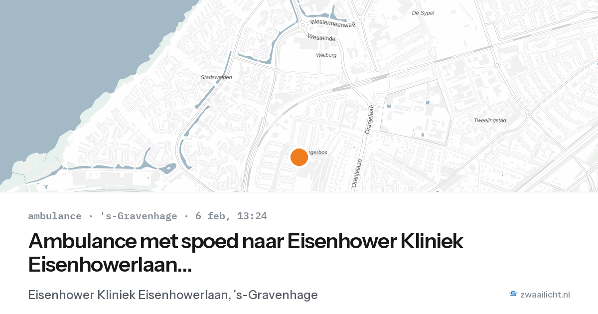 Ambulance met spoed naar Eisenhower Kliniek Eisenhowerlaan in 's-Gravenhage — 6 feb 2026