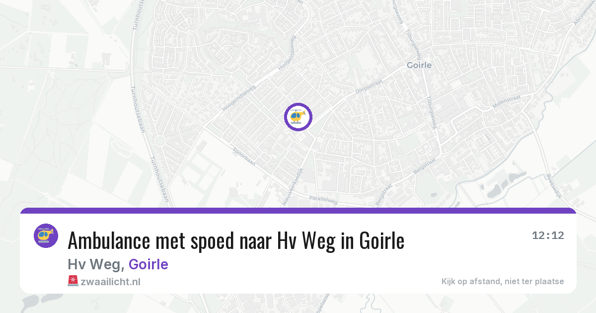 Ambulance met spoed naar Hv Weg in Goirle — 8 jul 2026
