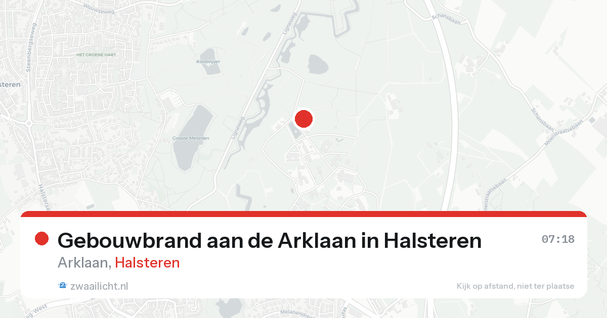 Gebouwbrand aan de Arklaan in Halsteren — 18 aug 2026