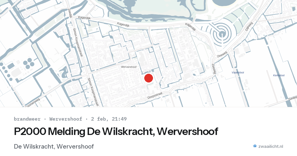 P2000 Melding De Wilskracht, Wervershoof — 2 feb 2026