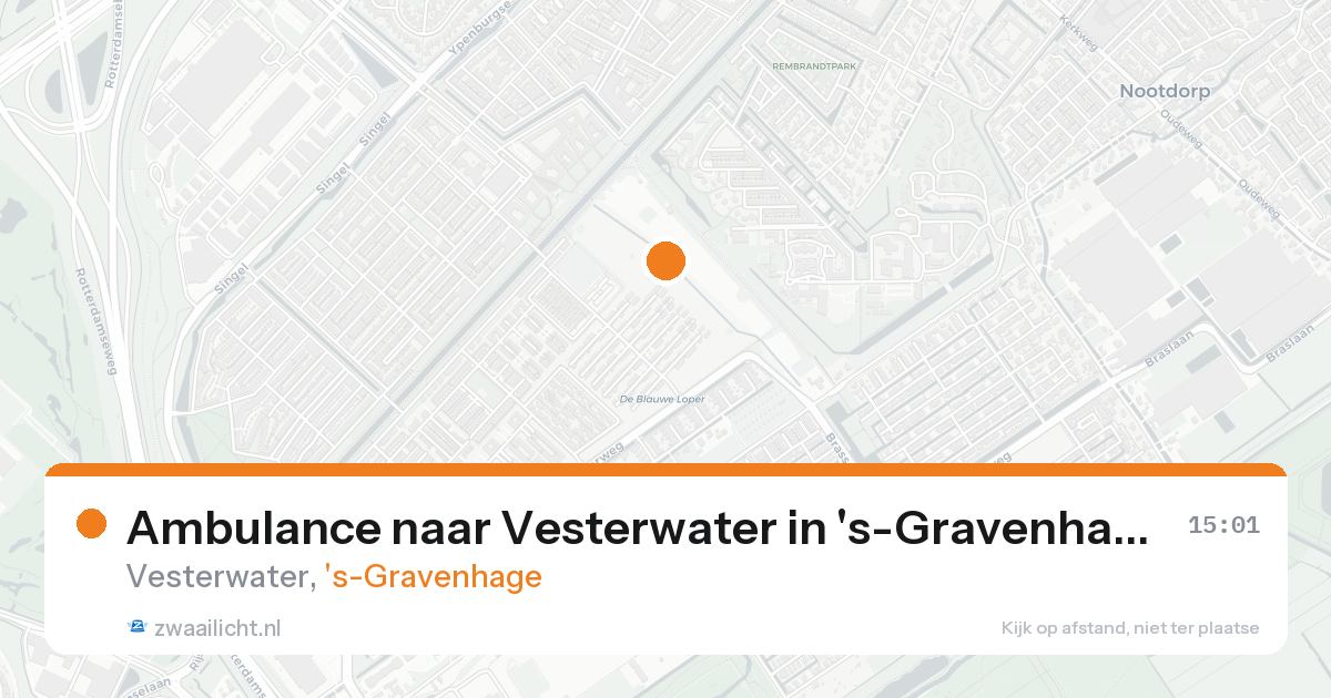 Ambulance naar Vesterwater in 's-Gravenhage — 24 aug 2026