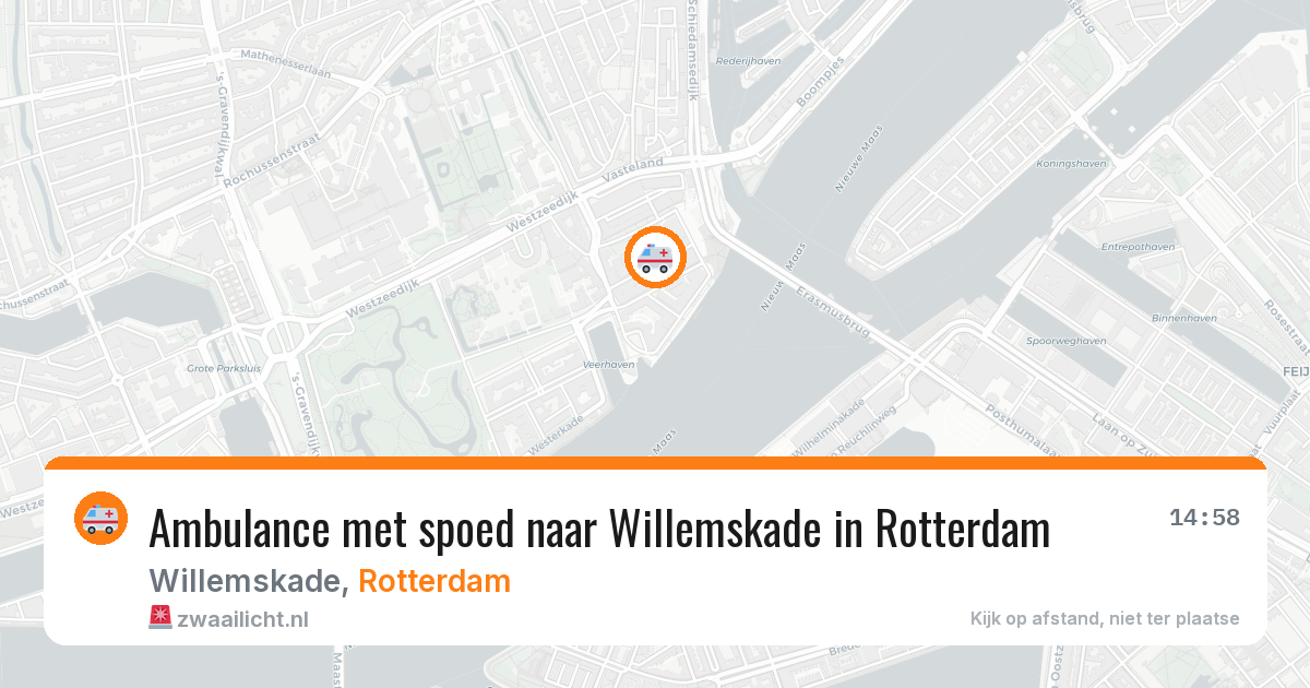 Ambulance met spoed naar Willemskade in Rotterdam — 14 apr 2026