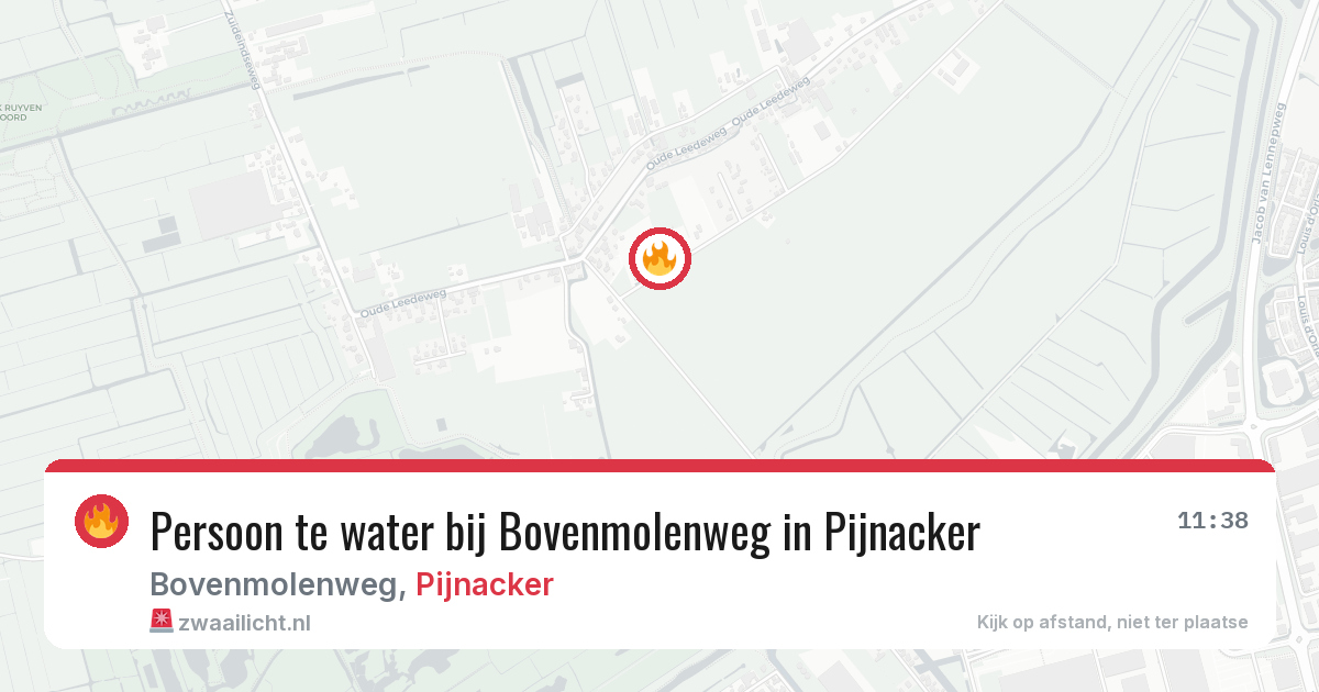 Persoon te water bij Bovenmolenweg in Pijnacker — 13 aug 2026