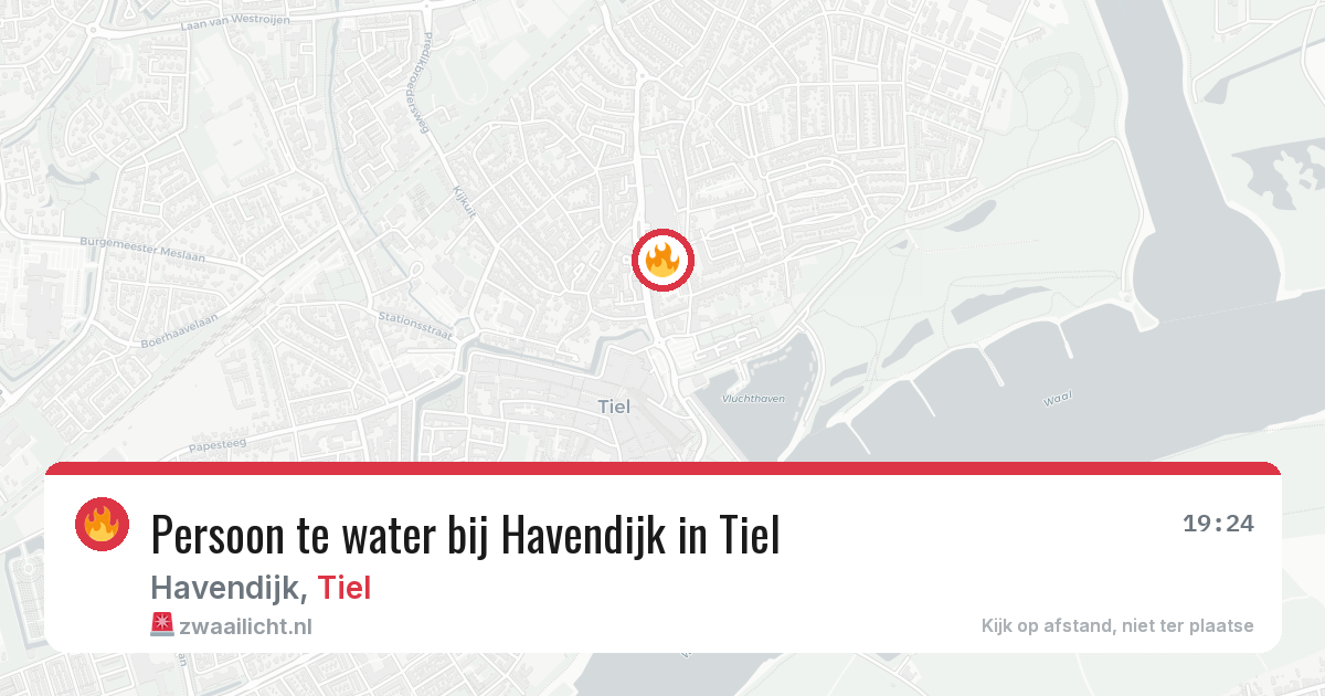 Persoon te water bij Havendijk in Tiel — 12 mrt 2026
