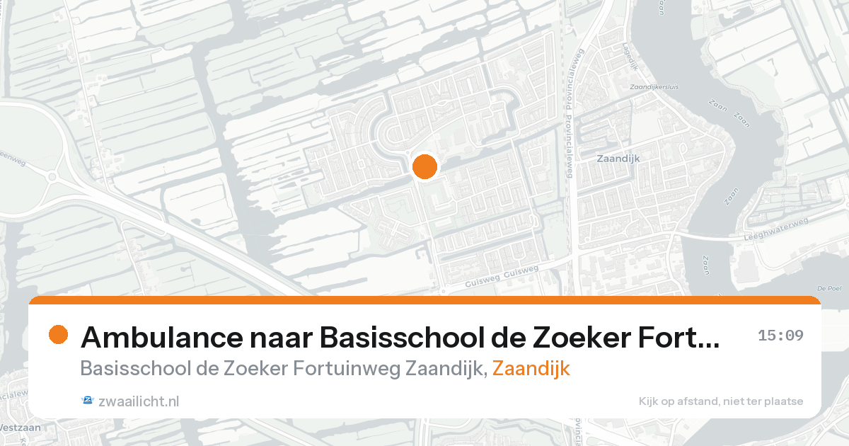 Ambulance naar Basisschool de Zoeker Fortuinweg Zaandijk in Zaandijk — 21 aug 2026