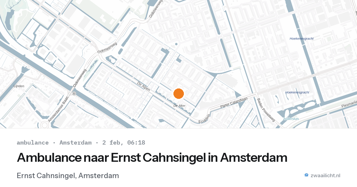 Ambulance naar Ernst Cahnsingel in Amsterdam — 2 feb 2026