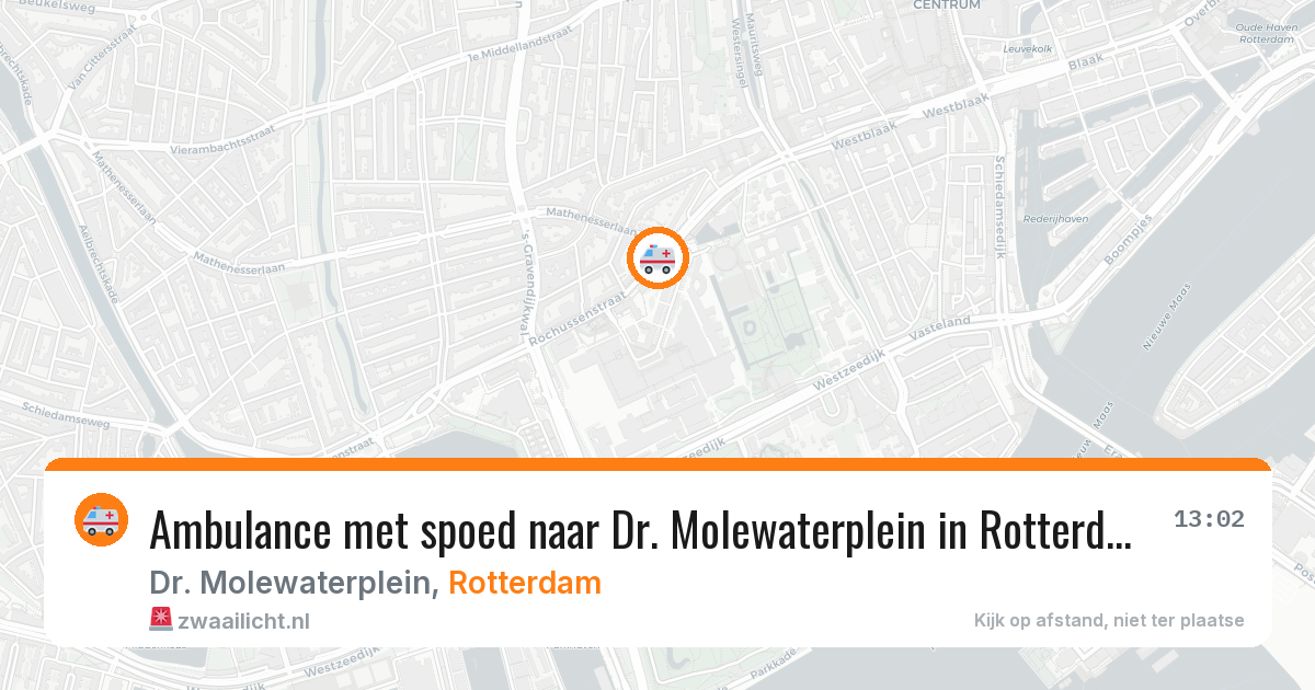 Ambulance met spoed naar Dr. Molewaterplein in Rotterdam — 6 aug 2026