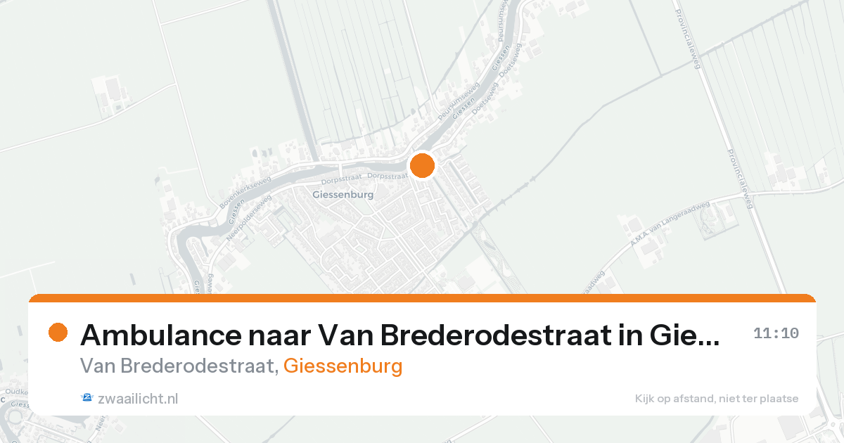 Ambulance naar Van Brederodestraat in Giessenburg — 29 mei 2026