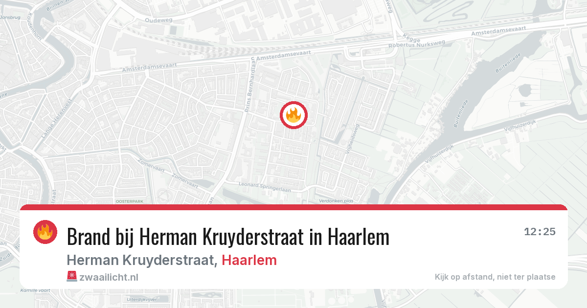 Brand bij Herman Kruyderstraat in Haarlem — 25 jun 2026