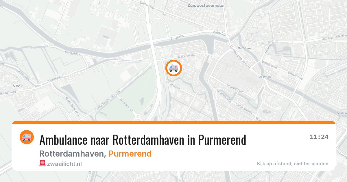 Ambulance naar Rotterdamhaven in Purmerend — 4 jul 2026