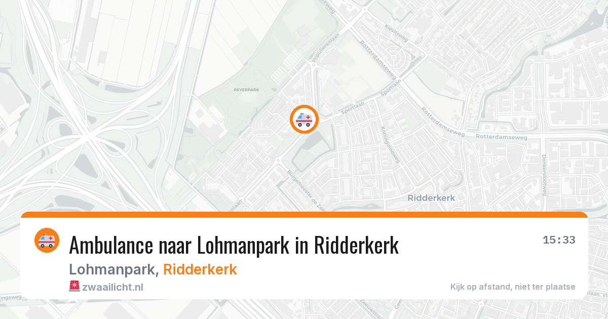Ambulance naar Lohmanpark in Ridderkerk — 13 jun 2026