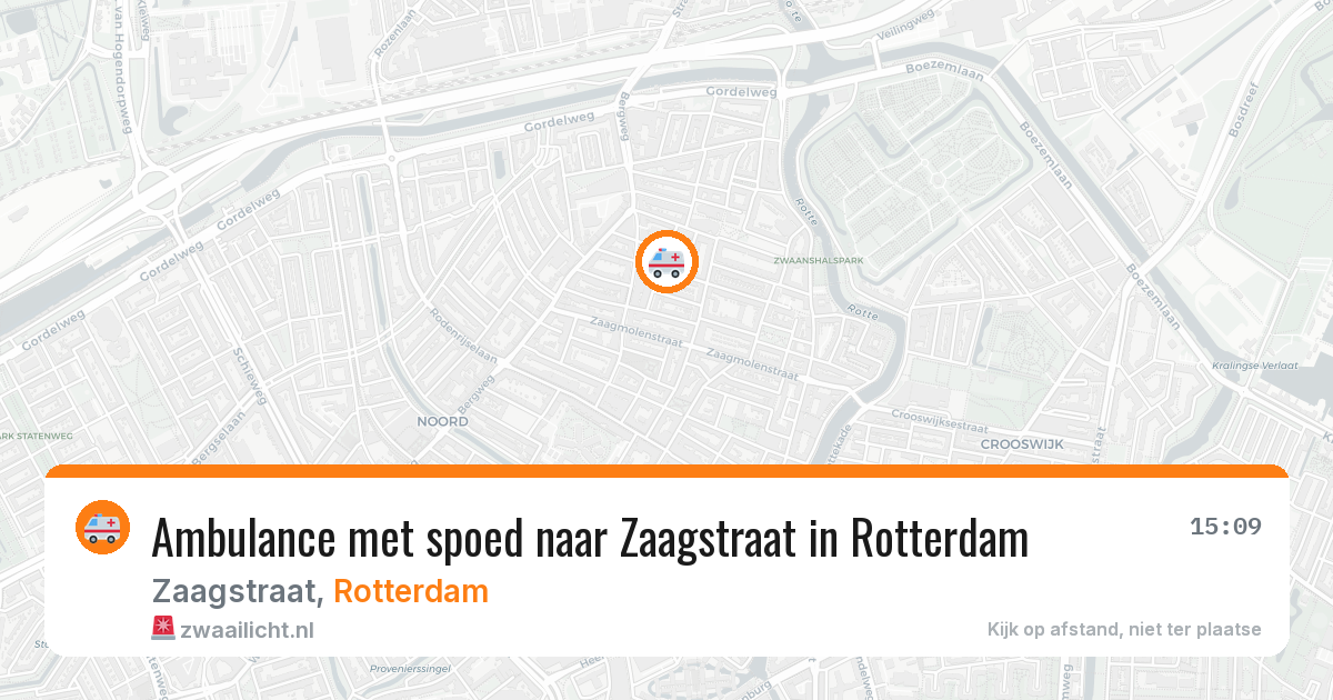 Ambulance met spoed naar Zaagstraat in Rotterdam — 1 aug 2026