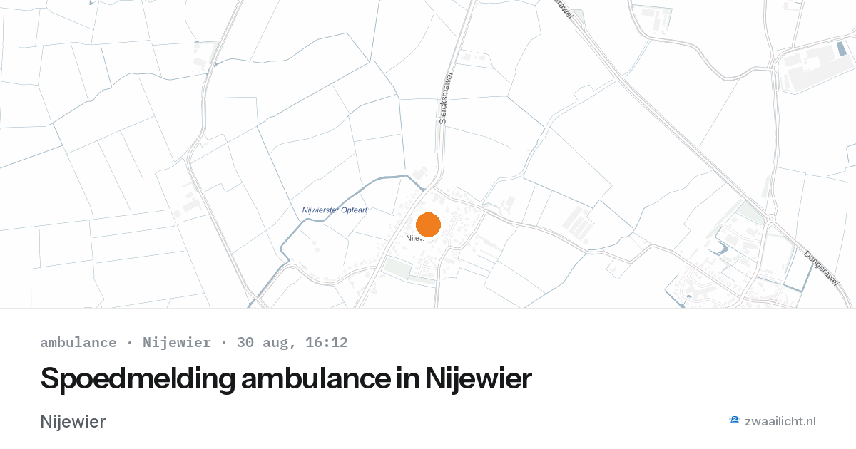 Spoedmelding ambulance in Nijewier — 30 aug 2026