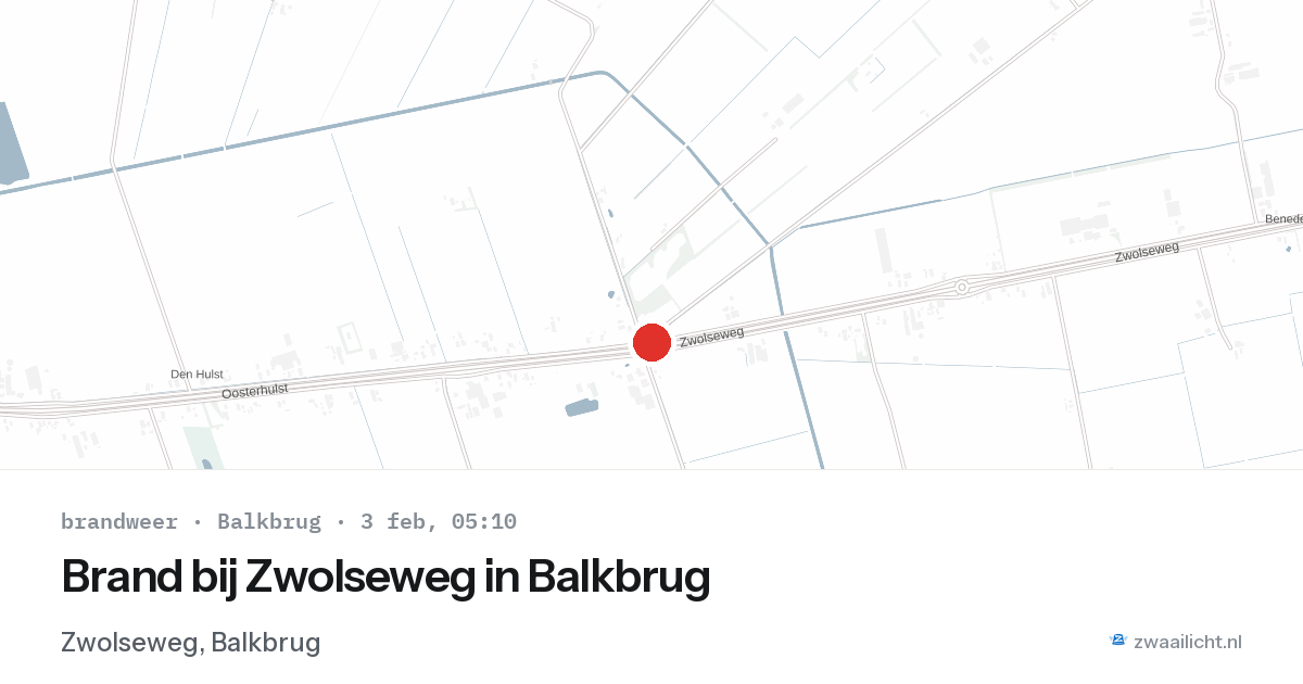 Brand bij Zwolseweg in Balkbrug — 3 feb 2026