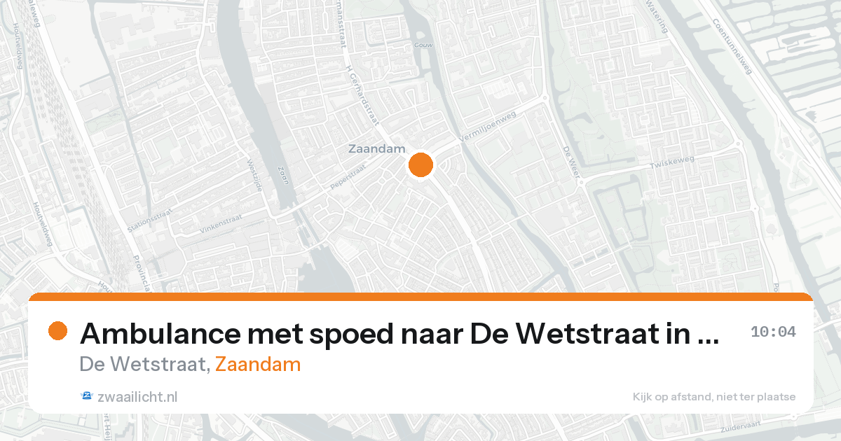 Ambulance met spoed naar De Wetstraat in Zaandam — 26 aug 2026