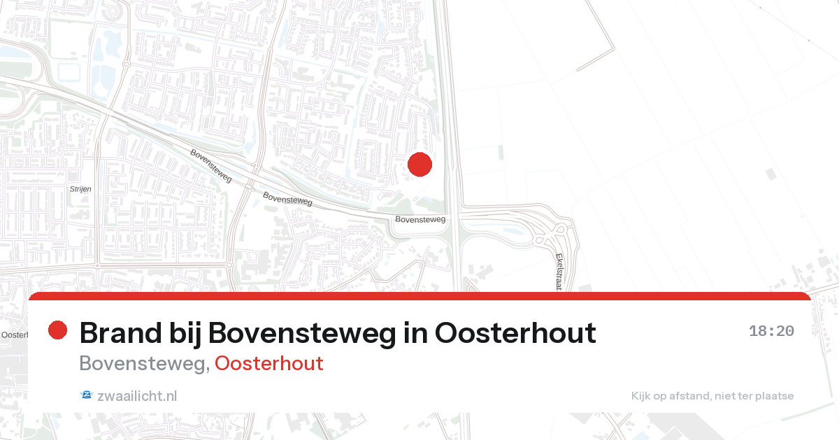 Brand bij Bovensteweg in Oosterhout — 22 apr 2026