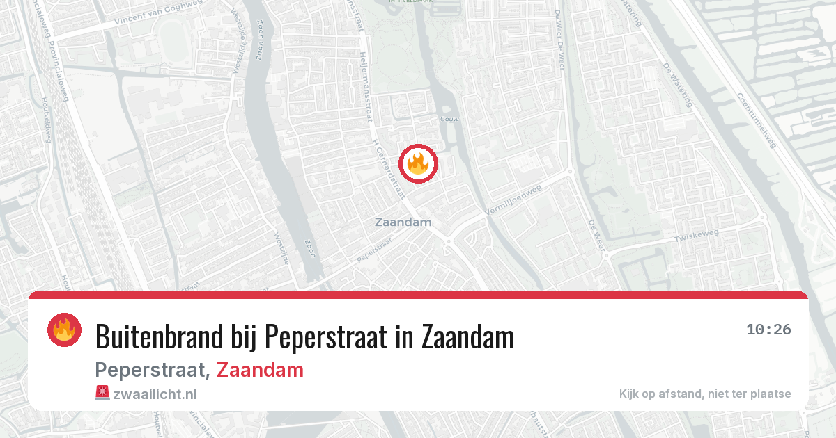Buitenbrand bij Peperstraat in Zaandam — 21 jun 2026